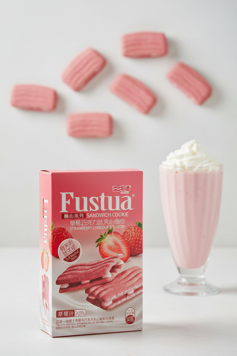 Fustua Sandwich Strawberry Cookie - Big Fat Mao
