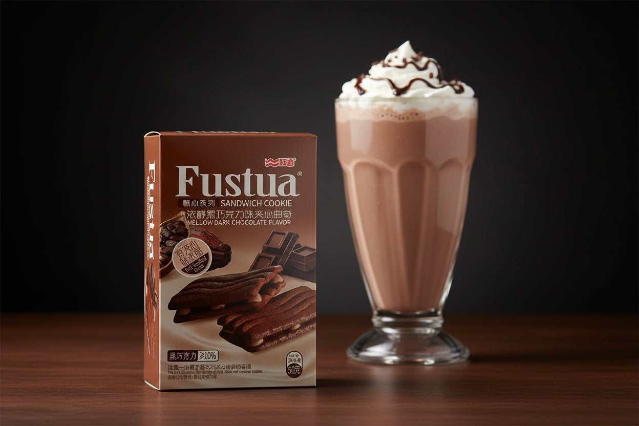 Fustua Dark Chocolate Sandwich Cookie - Big Fat Mao