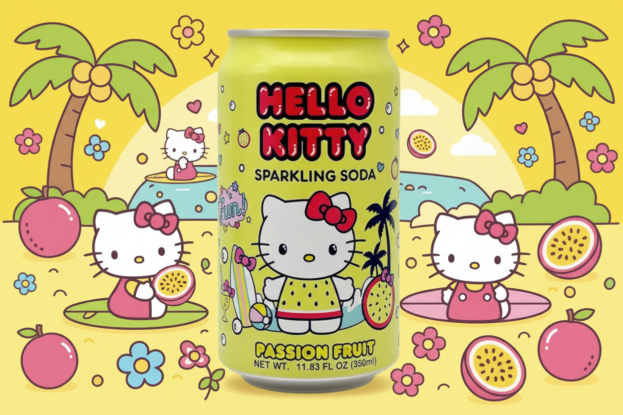 Hello Kitty Sparkling Soda Passion Fruit - Big Fat Mao