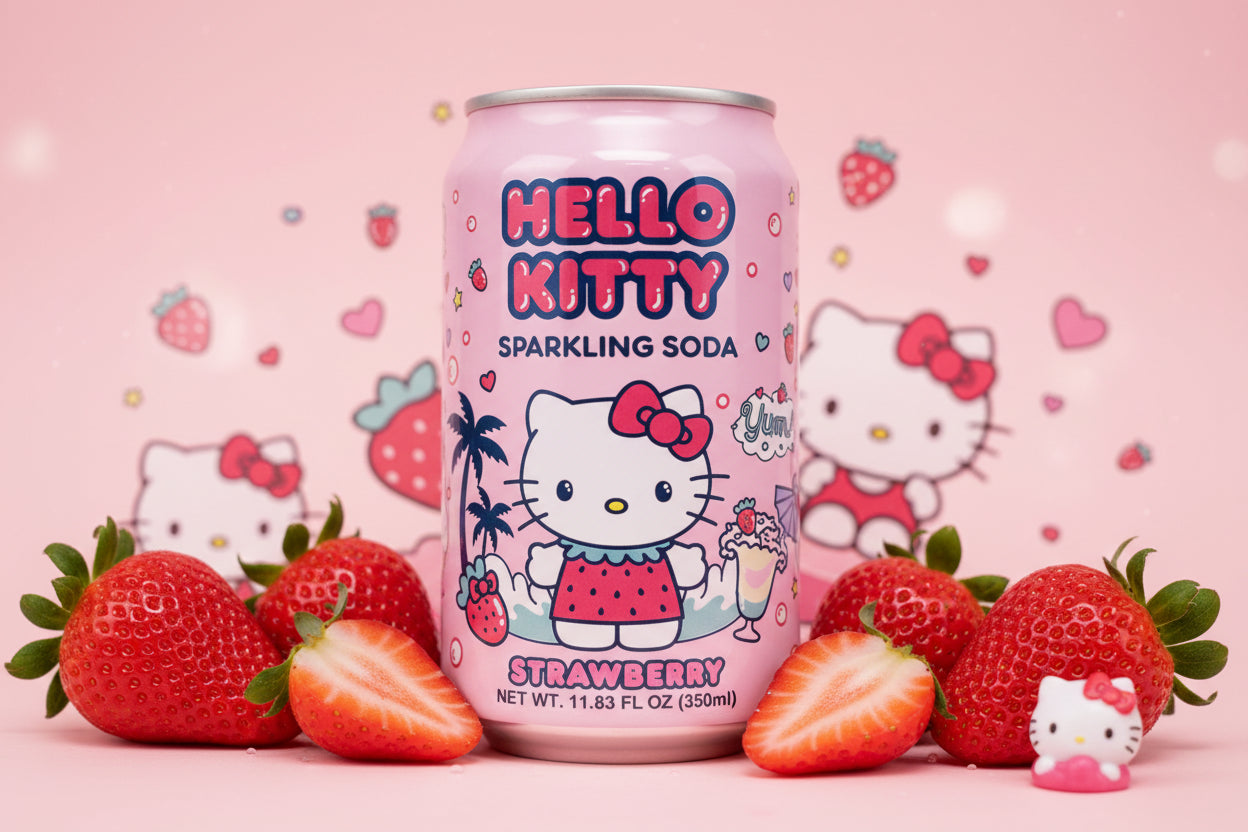 Hello Kitty Sparkling Soda Strawberry - Big Fat Mao