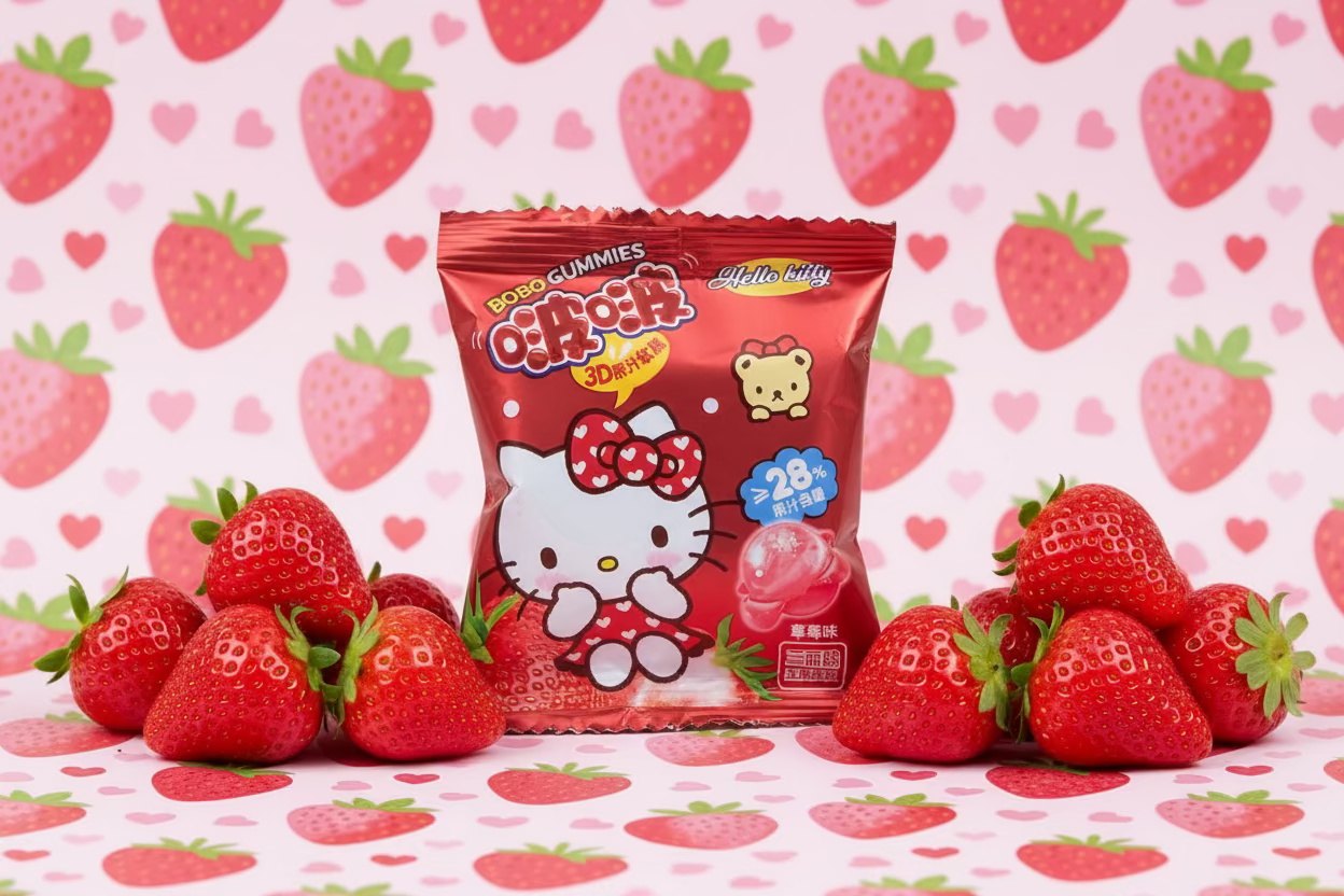 Hello Kitty Gummies Pelables Fresa - Big Fat Mao