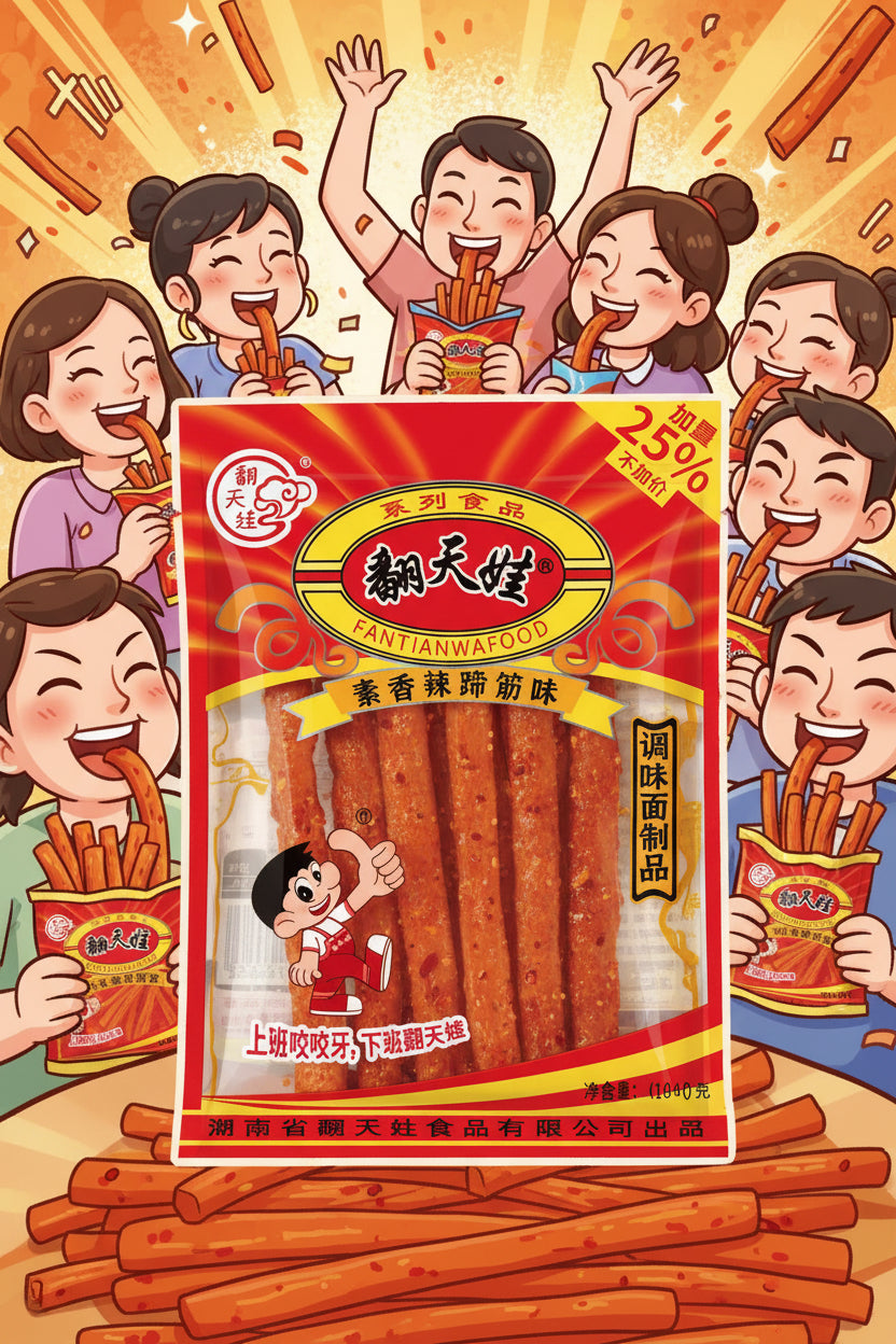 翻天娃 Latiao Sabor Tendón Picante