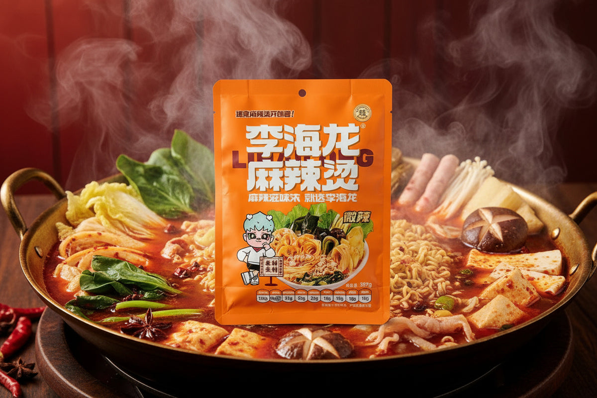 李海龙 Malatang Sopa Picante Instantánea con Fideos Tricolor