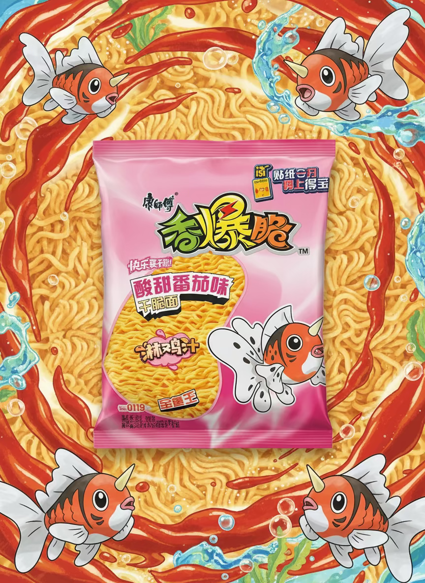 Ramen Frito Pokemon Sabor Tomate - Big Fat Mao