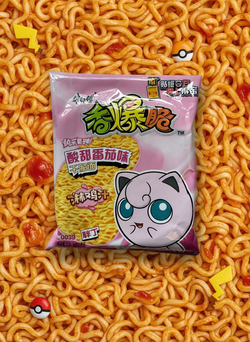 Ramen Frito Pokemon Sabor Tomate - Big Fat Mao