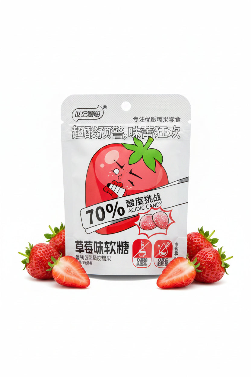 Shìjì Táng Cháo Gomitas Acidas Sabor Fresa - Big Fat Mao